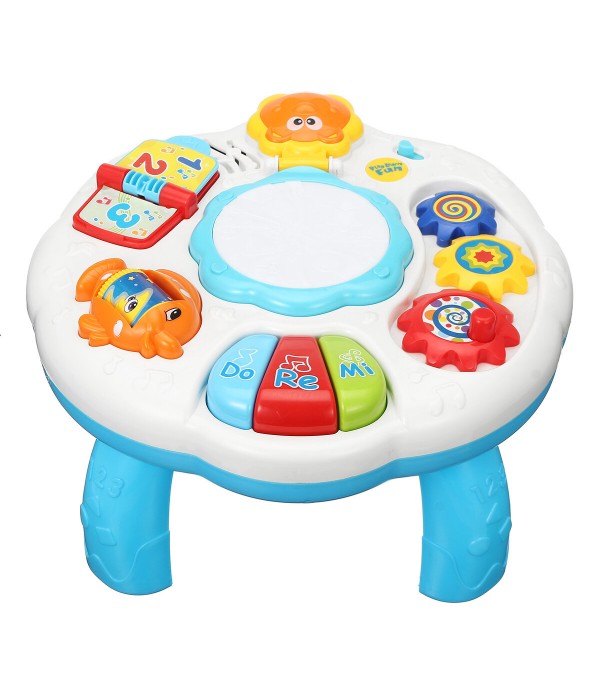 Educational Piano Pat Drum Musical Baby Activity Learning Table Game Playing Toys - Green