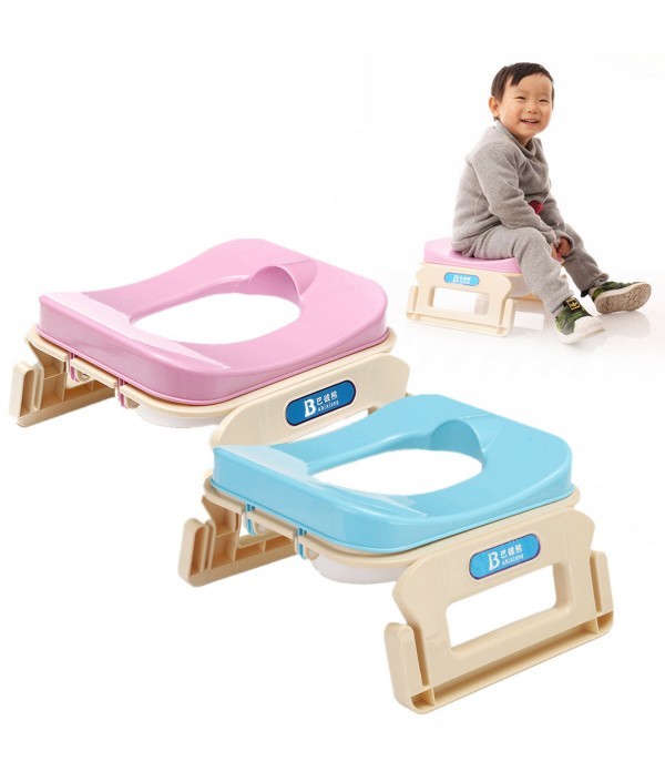 Kids Foldable Portable Travel Potty Chair Toilet Seat - blue