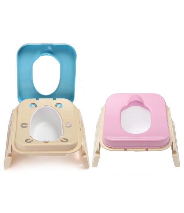 Kids Foldable Portable Travel Potty Chair Toilet Seat - blue