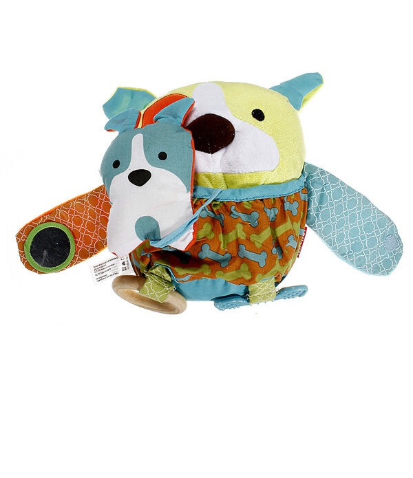 Baby Hug and Hide Animal Dog Owl Bear Monkey Sheep Plush Teether - Dog