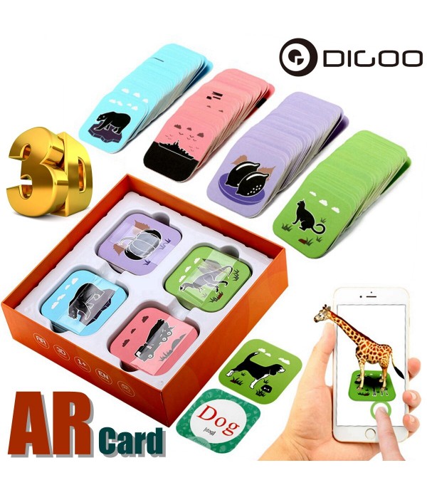 Digoo BB-CQ1 AR Education Card 108 Pcs Early Learning Interactive Educational Kids 3D Speelgoed