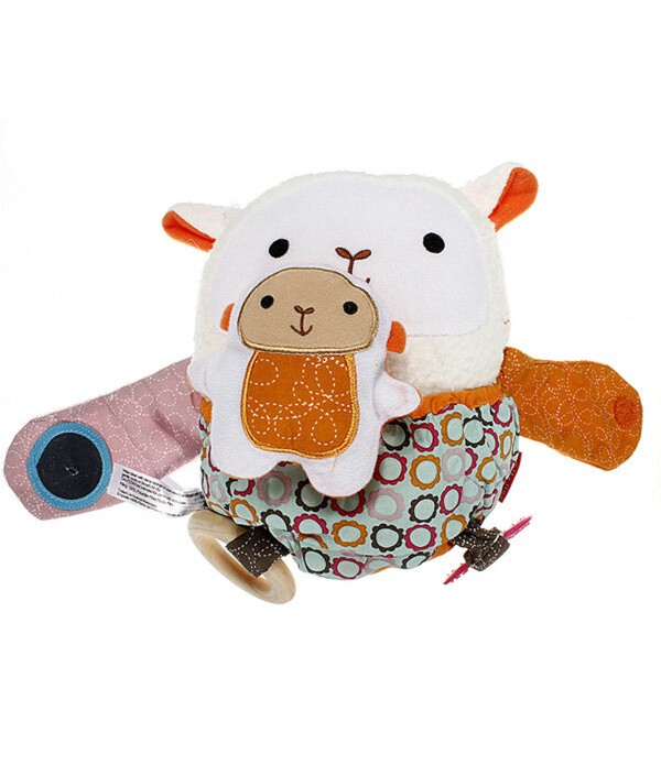 Baby Hug and Hide Animal Dog Owl Bear Monkey Sheep Plush Teether - Dog