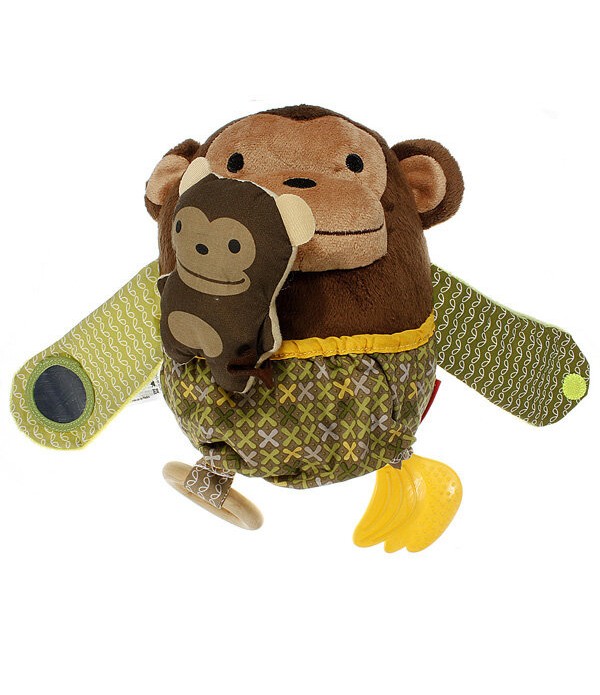 Baby Hug and Hide Animal Dog Owl Bear Monkey Sheep Plush Teether - Dog