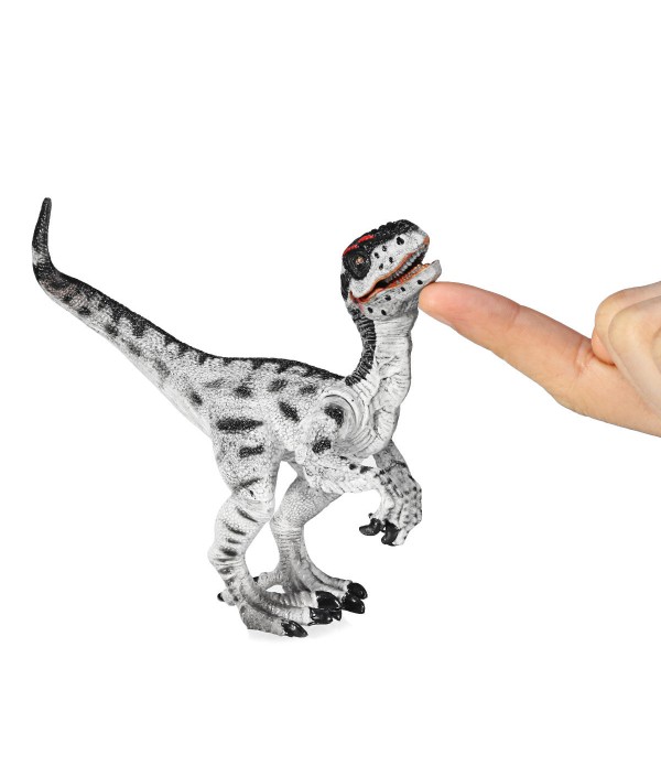 Velociraptor Dinosaur Toys Educational Model Figure 133 Grey Green For Kids - Gray