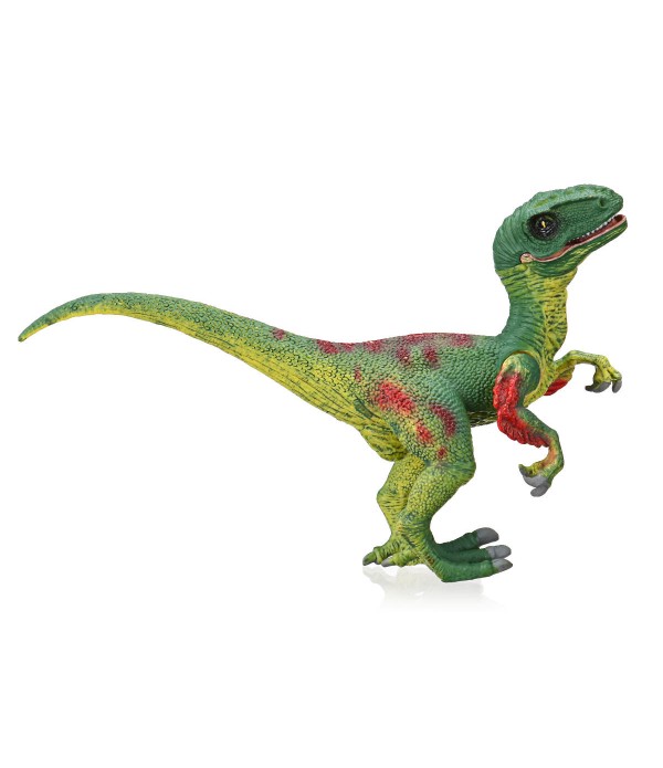 Velociraptor Dinosaur Toys Educational Model Figure 133 Grey Green For Kids - Gray