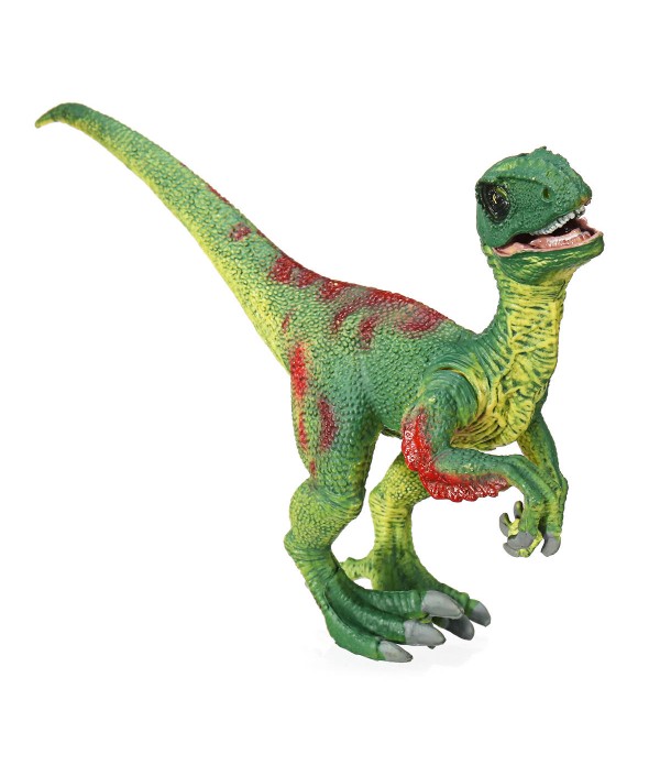 Velociraptor Dinosaur Toys Educational Model Figure 133 Grey Green For Kids - Gray