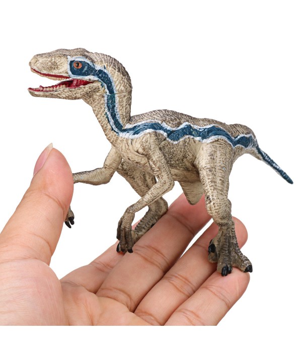 Velociraptor Dinosaur Toys Educational Model Figure 133 Grey Green For Kids - Gray