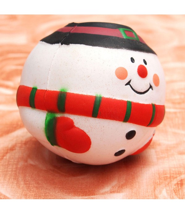 Baby Kid Toy PU High Elasticity Ball Developmental Early Fun Educational Cartoon Snowman Christmas Decor Gifts