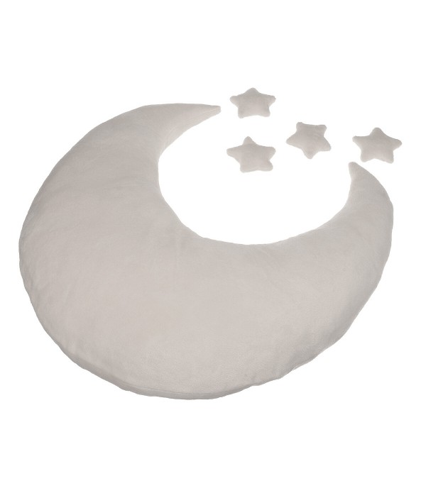 Newborn Baby Photography Props Moon Shaped Pillows Baby Photo Shoot Accessories with Stars Full-moon Baby Stuff - Coffee