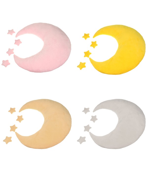 Newborn Baby Photography Props Moon Shaped Pillows Baby Photo Shoot Accessories with Stars Full-moon Baby Stuff - Coffee