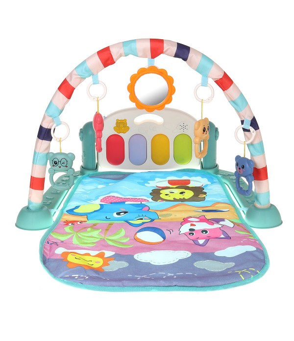 Baby Activity Play Mat Baby Gym Educational Fitness Frame Multi-bracket Baby Toys Music Piano Game Crawl Mats Rug - Pink