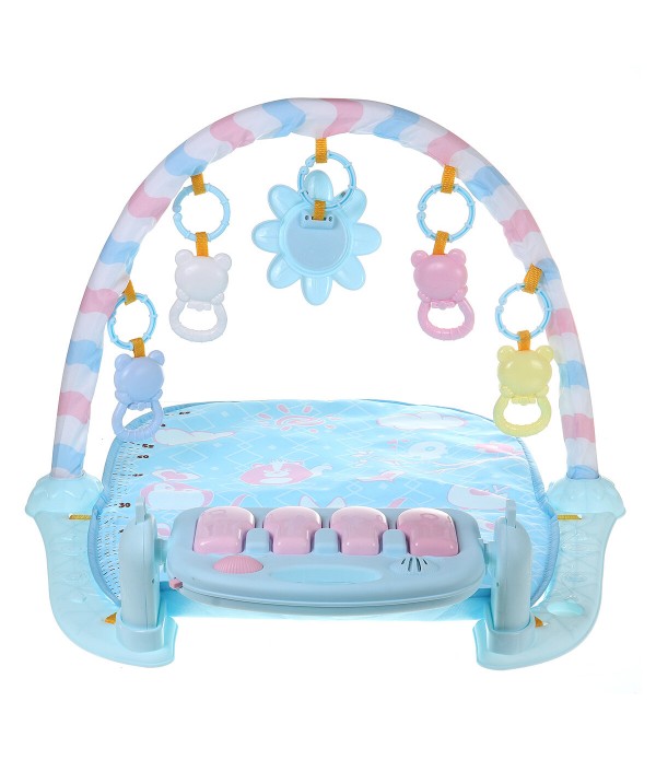 Baby Activity Play Mat Baby Gym Educational Fitness Frame Multi-bracket Baby Toys Music Piano Game Crawl Mats Rug - Pink