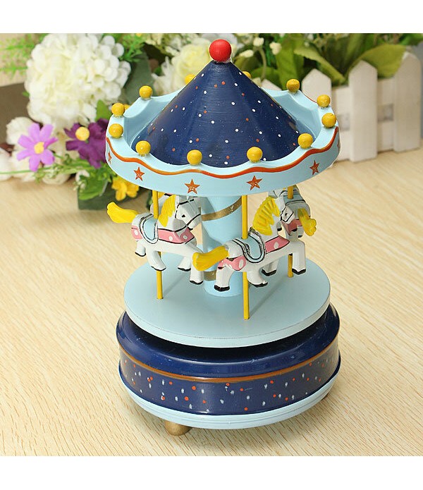 Kids Carousel Music Box Merry Go Round Musical Devolopment Toys Room Decor - 3#