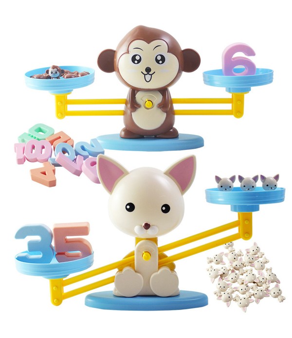 Piglet / Puppy / Monkey Balance Scale Toy Animals ...