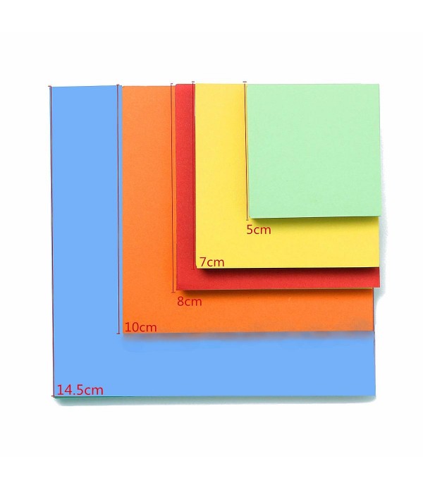 DIY Square Double Sided Origami Folding Lucky Wish Paper Crane Craft Colorful Sheets Paper Art - E