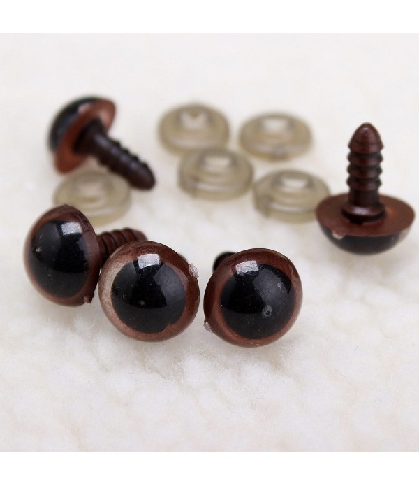 5 pcs Safety Plastic Eyes For Bear Soft Toys Snap Animal Dolls - 10mm Black