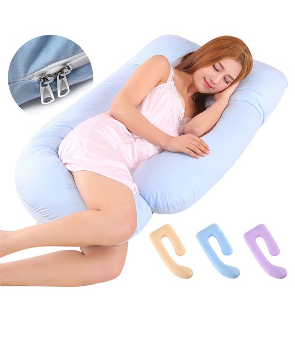 Multi-functional Mother Pillow Side Sleeper Pure Cotton Removable Washable U-shaped Napping Pillowcase - Camel