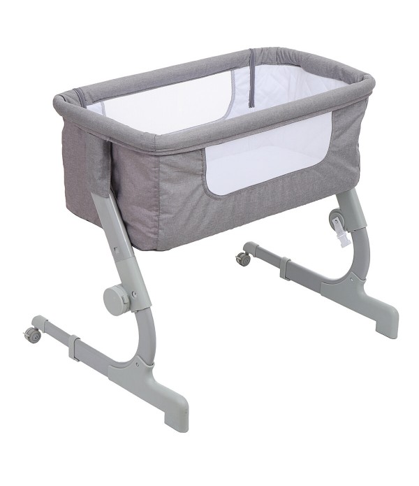 2-in-1 Portable Sideway Baby Crib Height Adjustment Infans Stitching Bed Removable Bed