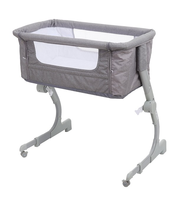 2-in-1 Portable Sideway Baby Crib Height Adjustment Infans Stitching Bed Removable Bed