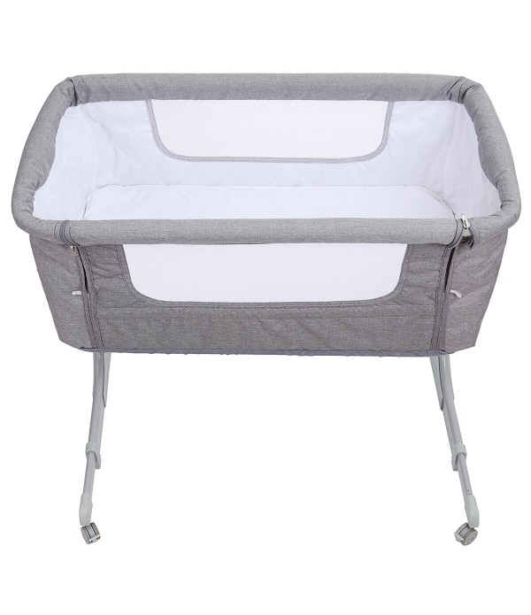 2-in-1 Portable Sideway Baby Crib Height Adjustment Infans Stitching Bed Removable Bed