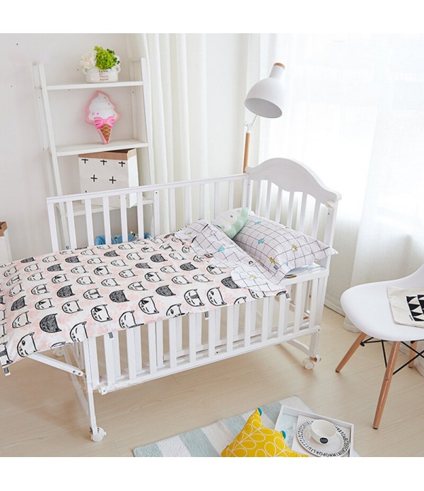 Three-piece Cartoon Baby Bedding Set Cotton Breath...