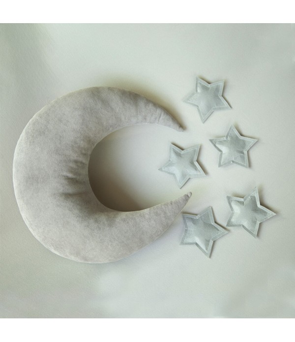 Newborn Photography Props Moon-shape Pillows With Stars Full-moon Baby Photo Shoot Accessories Posing Props Creative Props - Pin