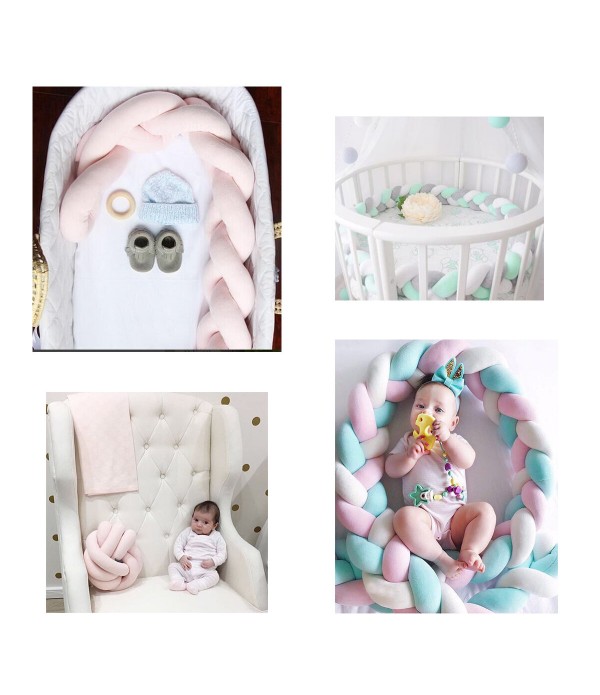 Baby Infant Plush Crib Bumper Bed Bedding Cot Brai...