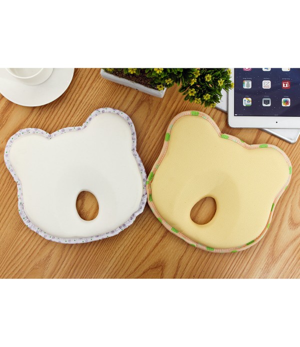 Baby Head Shaping Pillow Portable Memory Foam Rebound Infant Pillow Prevent Flat Head - Beige