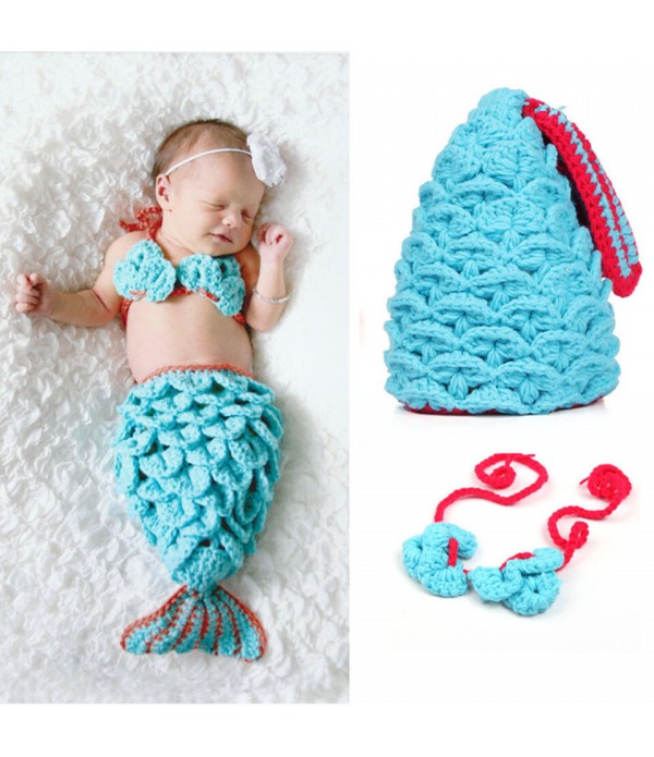 Baby handmade crochet mermaid clothing baby hundre...