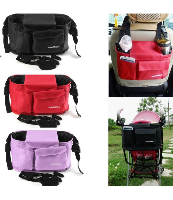 Baby Pram Organizer Bag Cup Holder Stroller Pushch...