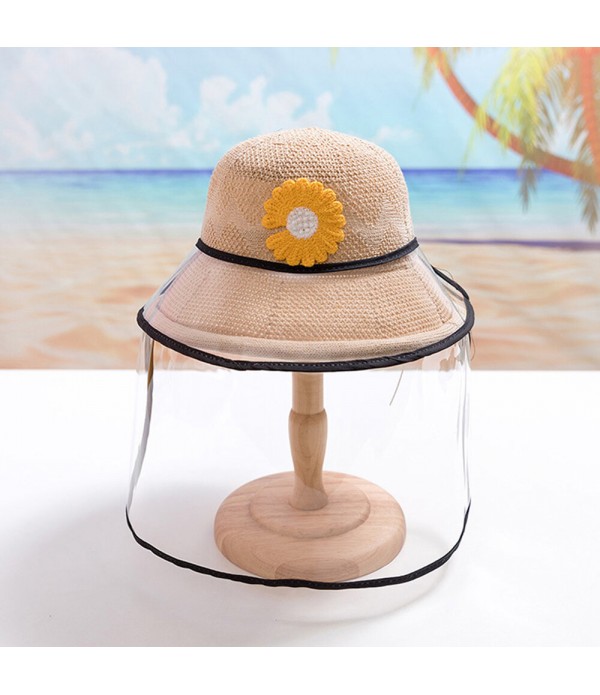 Chrysanthemum Straw Hat Children's Sun Hat Removab...