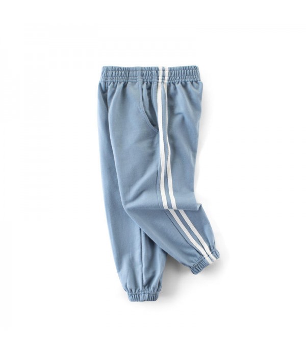 Casual Children Kids Boys Cotton Sports Long Pants Trousers - 7 Sky Blue