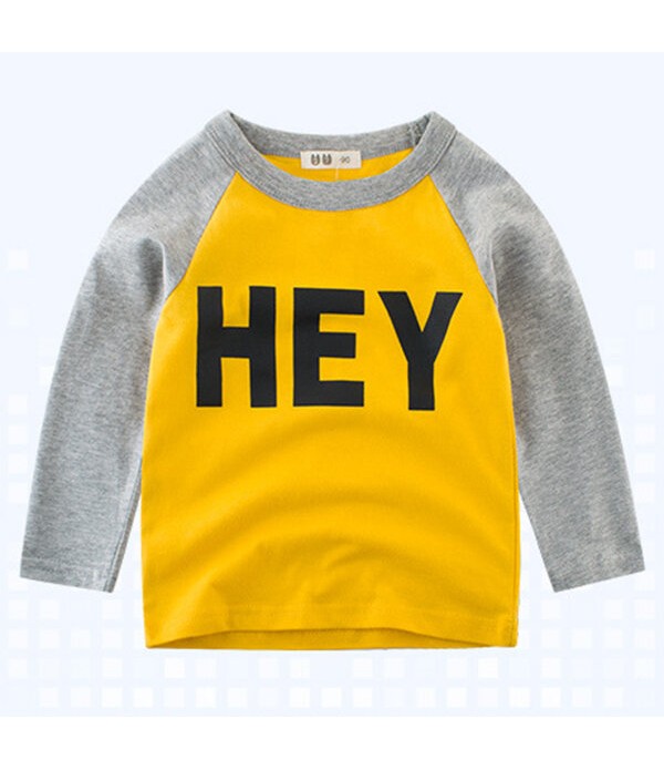 Boys Children Printed Long Sleeve T-Shirts For 3Y-12Y  - 7 Yellow