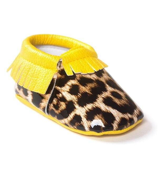  0-12 Months Baby Infant Toddler Tassel Leather Crib Shoes Moccasin Loafers Soft Leopard - 13 Wine Red