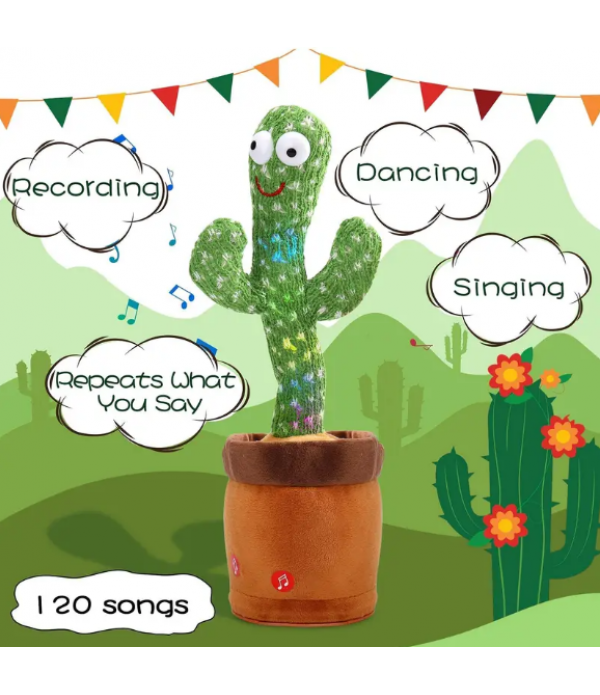 Baby Dancing Cactus, Talking Cactus Toys, Wriggle Singing Cactus, Repeat What You Say, Baby Boy Toy, Plush Electric Speaking Cactus ,Baby Girl 15 Second Voice Recorder Toy