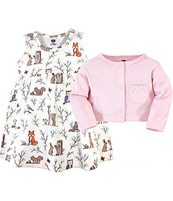 Baby Girls' Cotton Dress and Cardigan Set