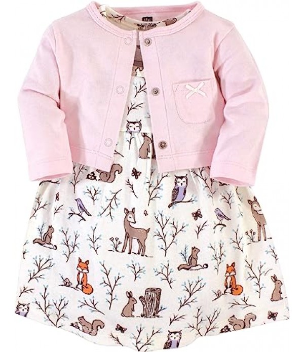 Baby Girls' Cotton Dress and Cardigan Set