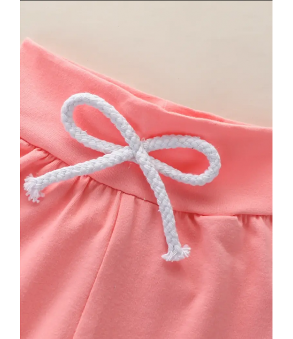 2pcs Baby Girl Letter Pattern Hoodie & Laced Pants