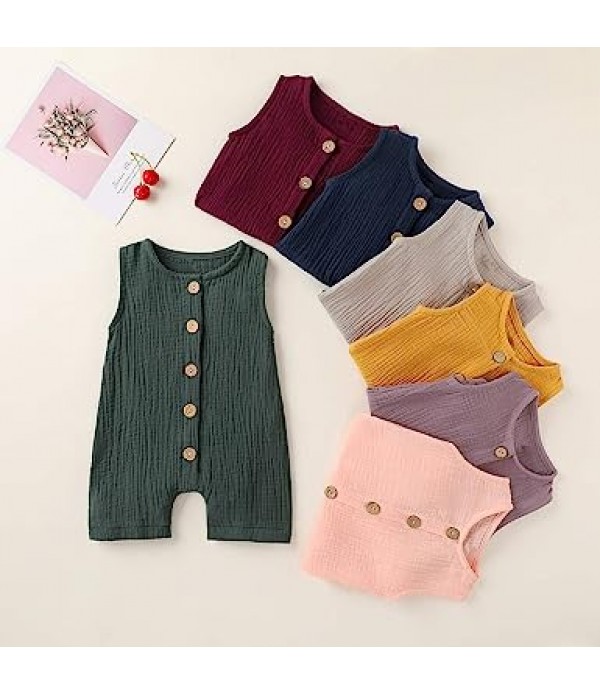 Infant Newborn Baby Boys Girls Cotton Linen Romper...