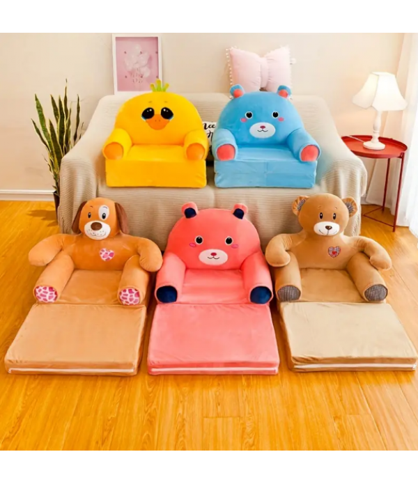 1pc 50cm/19.68in Children's Multifunctional Cartoon Folding Small Sofa, Kindergarten Baby Learns To Sit On The Seat, Boys And Girls Lazy Sofa Can Be Disassembled And Washed